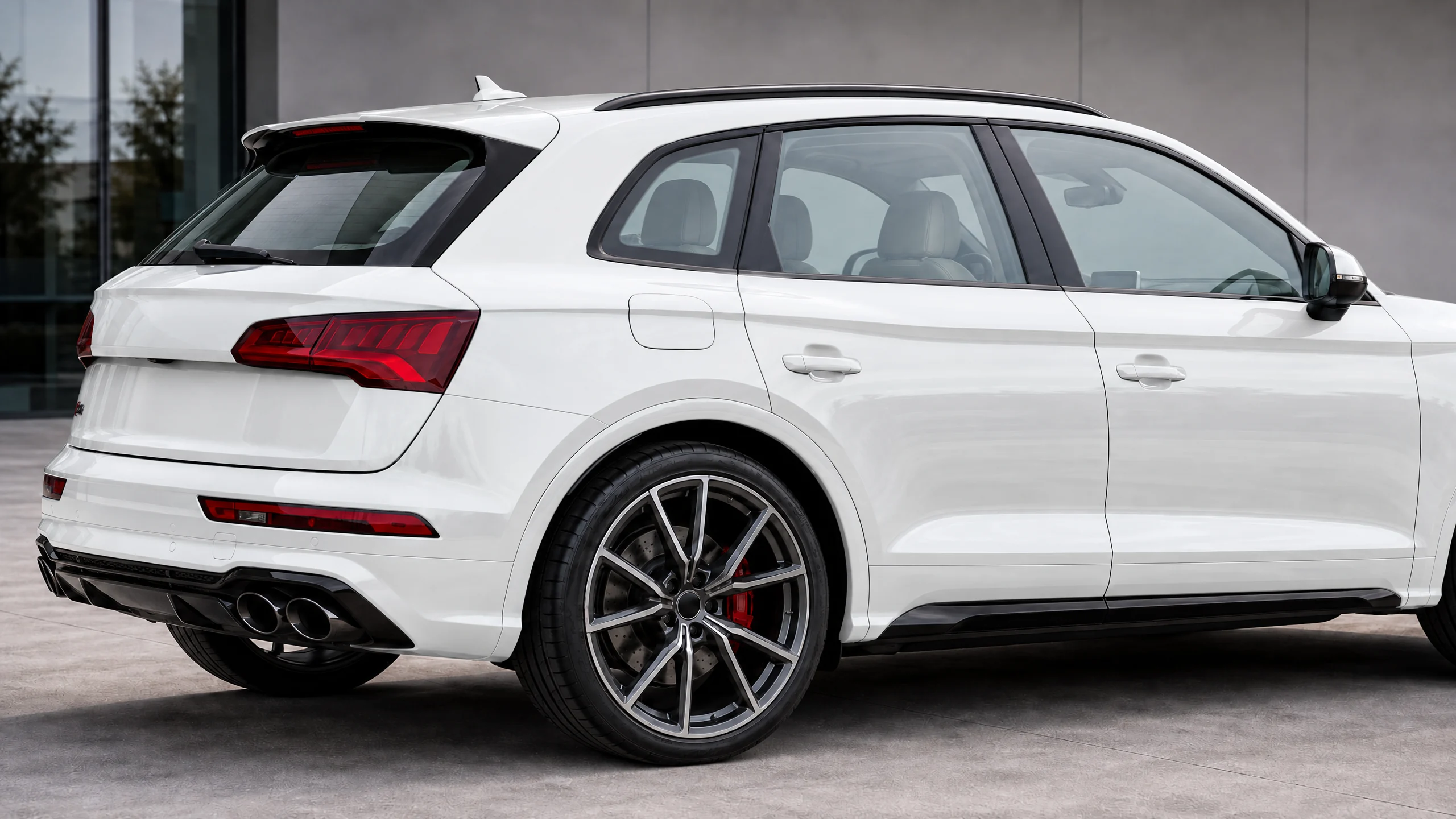 White Audi SQ5 showing the tint shade on its windows